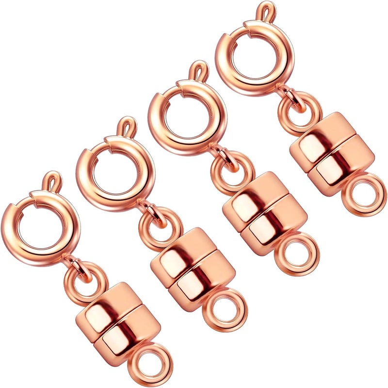 OHINGLT Strong Magnetic Necklace Clasps and Closures,Rose Gold and Silver Plated Jewelry Clasps Converters for Bracelet Necklaces Chain - Image 1